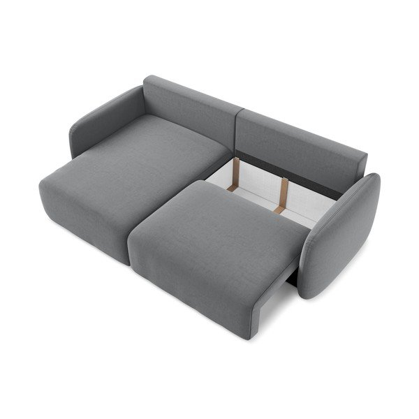 Pelēks samta salokāms stūra dīvāns ar uzglabāšanas vietu (ar kreiso stūri/ar zvilni) Kalena – Makamii-image-4