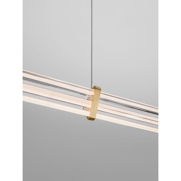Matētas zelta krāsas metāla LED piekaramā lampa ar regulējamu spilgtumu ar akrila stikla abažūru Pheme – Nova Luce-image-2