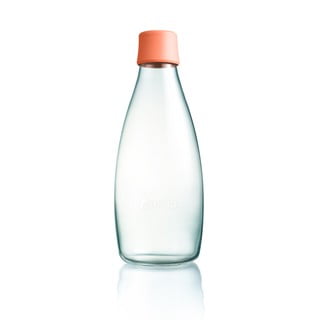 Aprikožu oranža stikla pudele ar mūža garantiju ReTap, 800 ml
