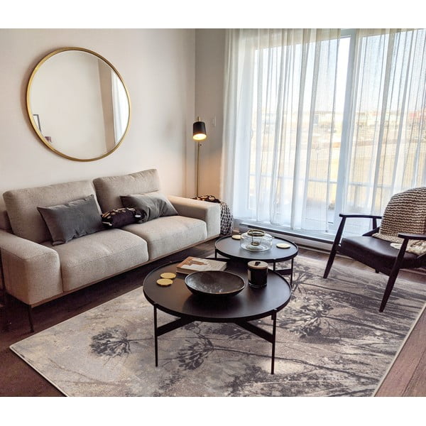 Pelēks/krēmkrāsas vilnas paklājs 160x240 cm Lissey – Agnella-image-1