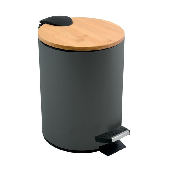 Tumši pelēka tērauda atkritumu tvertne ar pedāli 5 l   Adonis – Spirella