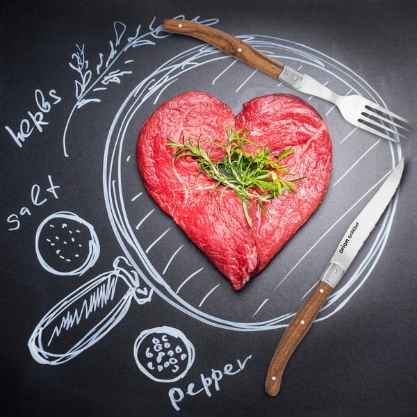 Sudraba krāsas/dabīga toņa nerūsējošā tērauda galda piederumi (2 gab.) – Orion-image-4