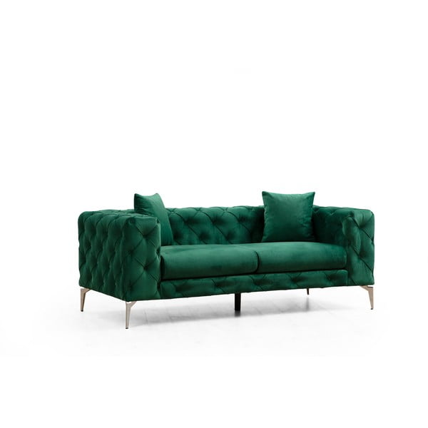 Tumši zaļš samta dīvāns 197 cm Como – Artie