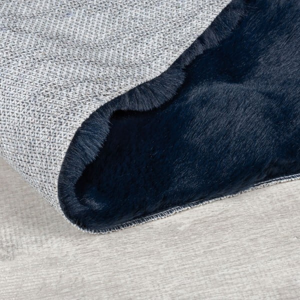 Tumši zila sintētiska kažokāda 160x230 cm Waffle Faux Fur – Flair Rugs-image-3