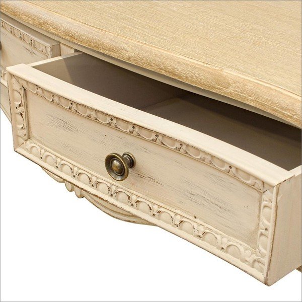 Krēmkrāsas konsoles galds 40x90 cm Clarisse – Bizzotto-image-4