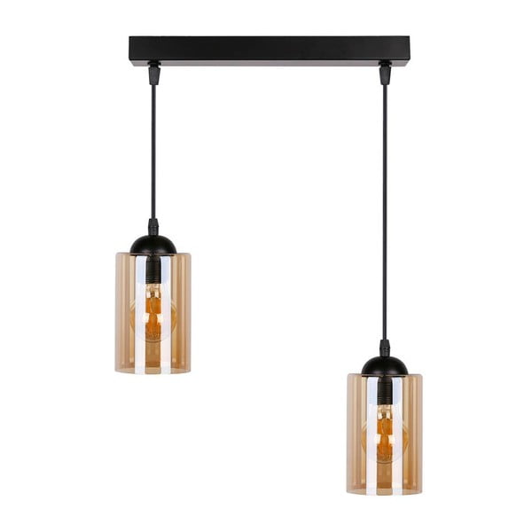 Melna piekaramā lampa ar stikla abažūru 10x34 cm Bistro – Candellux Lighting-image-2
