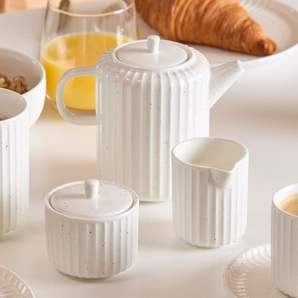 Balta tējkanna no sintētiskā kaula porcelāna 540 ml Ora Gloss – Salt&Pepper-image-2