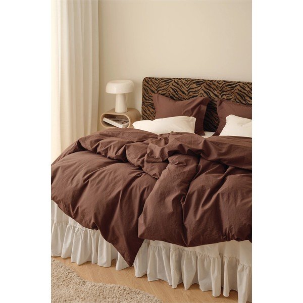Brūna vienguļamā gultas veļa no organiskās kokvilnas  150x200 cm Juliette – Ellos Home-image-1