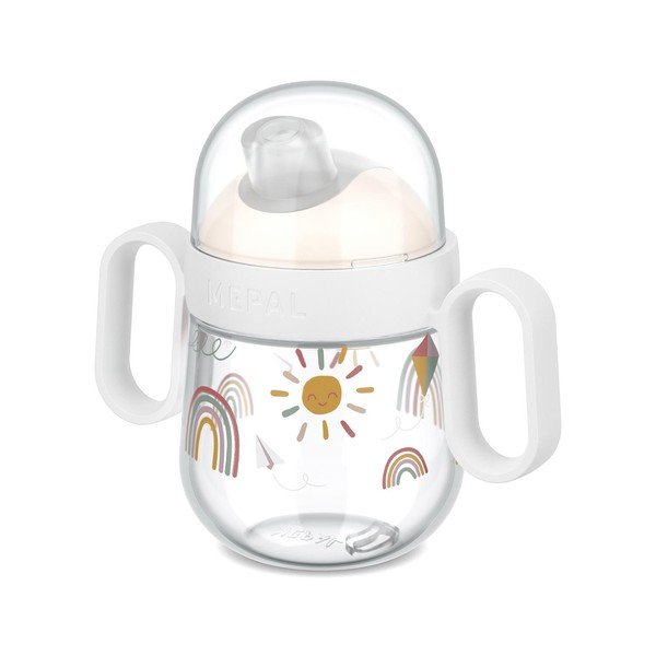 Bēša plastmasas bērnu krūze 200 ml Sunshine & Rainbow – Mepal