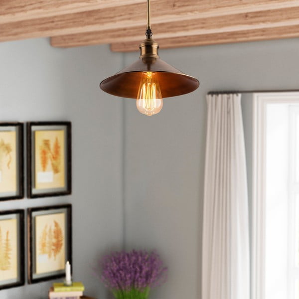 Bronzas krāsas griestu lampa ar metāla abažūru ø 24 cm Berceste – Opviq lights-image-1