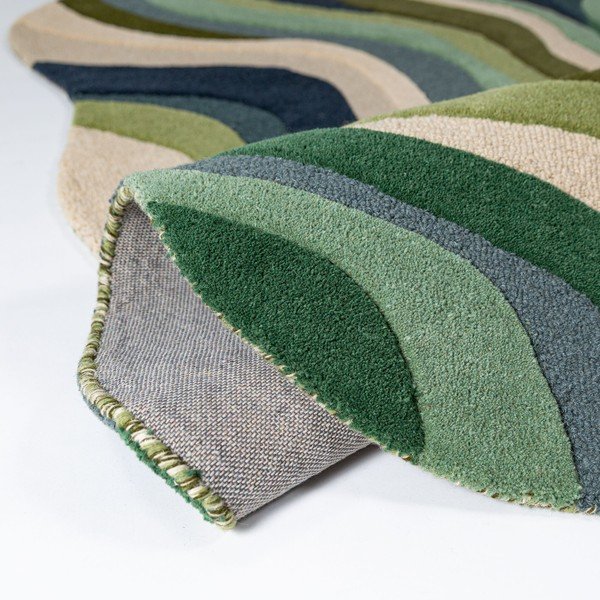 Zaļš ar rokām darināts vilnas paklājs 200x290 cm Envy Wool – Flair Rugs-image-3