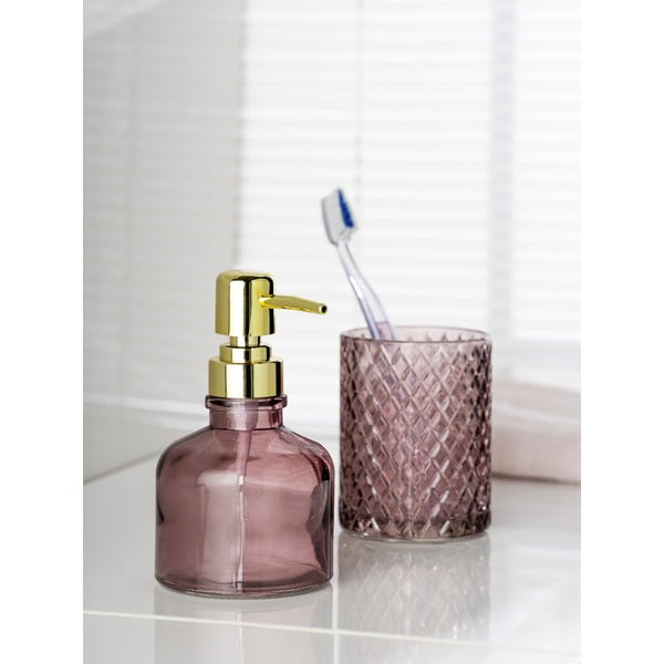 Tumši rozā stikla trauks zobu birstei Atessa – Wenko-image-2