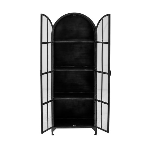 Melna metāla vitrīna 56,5x152,5 cm Papole – Bloomingville-image-3
