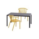 Dzeltenu pusdienu krēslu Capri (2 gab.) un melna galda Viking komplekts – Bonami Essentials