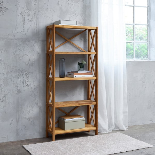 Dabīga toņa ozola masīvkoka plaukts 70x161 cm X-Shelf – Unique Furniture-image-1