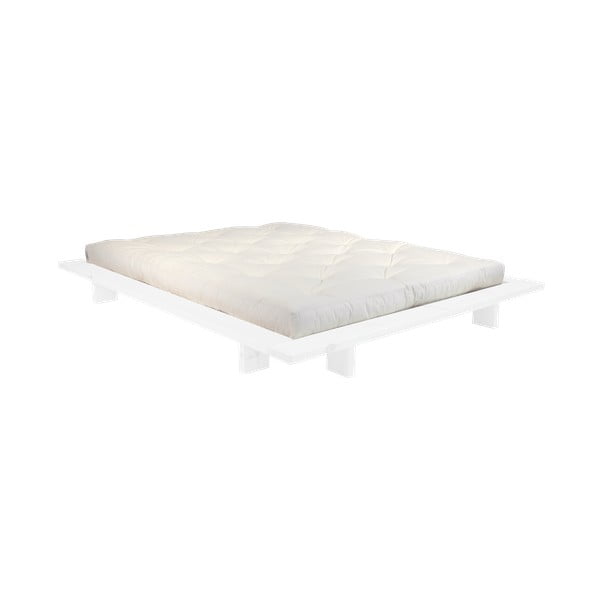 Divguļamā gulta no priedes koka ar matraci Karup Design Japan Comfort Mat White Natural, 140 x 200 cm