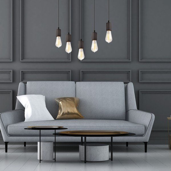 Melna piekaramā lampa Leon – LAMKUR-image-2