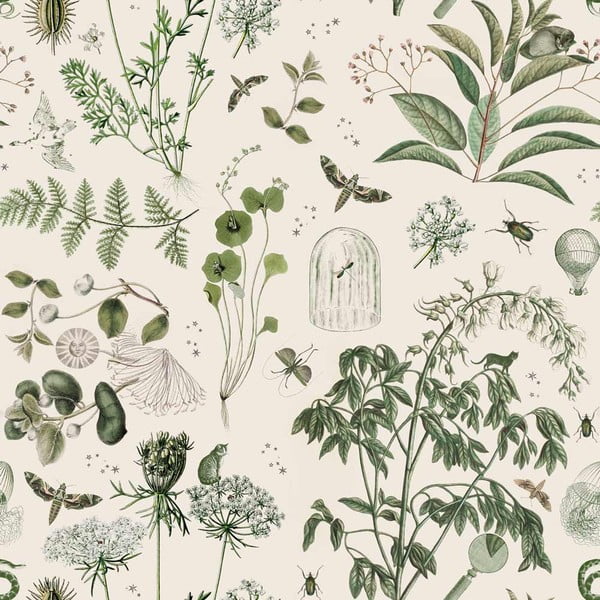 Tapetes no neausta auduma 100 cm x 280 cm Green Botanical Stories – Dekornik