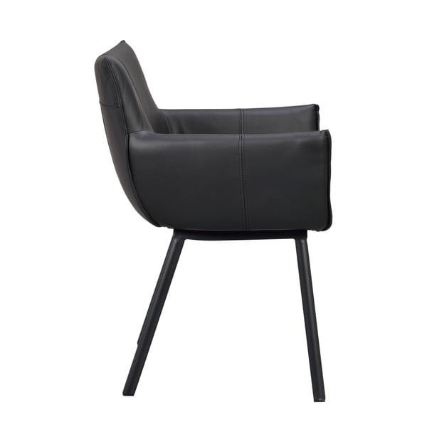 Melni polsterēti ēdamistabas krēsli (2 gab.) Hinckley – Rowico-image-3