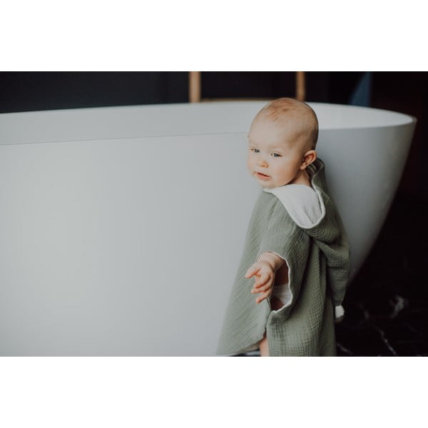 Haki muslīna bērnu pončo M izmēra – Malomi Kids-image-3