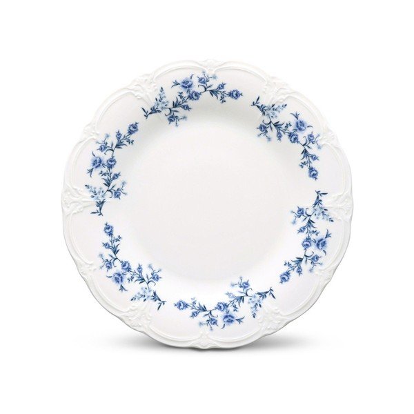 Balts/zils deserta porcelāna šķīvis ø 16 cm Retro – BonBistro
