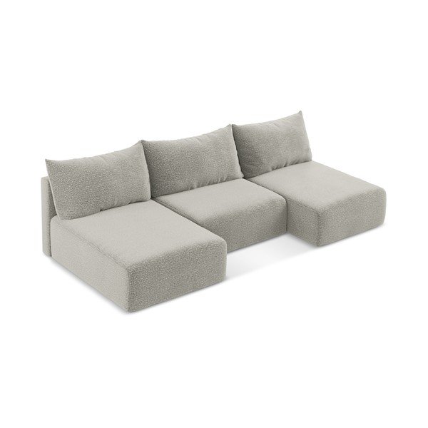 Gaiši pelēks salokāms/ar uzglabāšanas vietu stūra dīvāns Kalena – Makamii-image-2