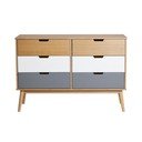 Masīvkoka priedes kumode Marckeric Cusco, platums 120 cm