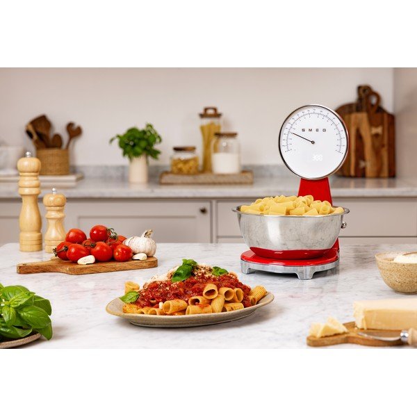 Sarkana plastmasa digitālie virtuves svari – SMEG-image-1