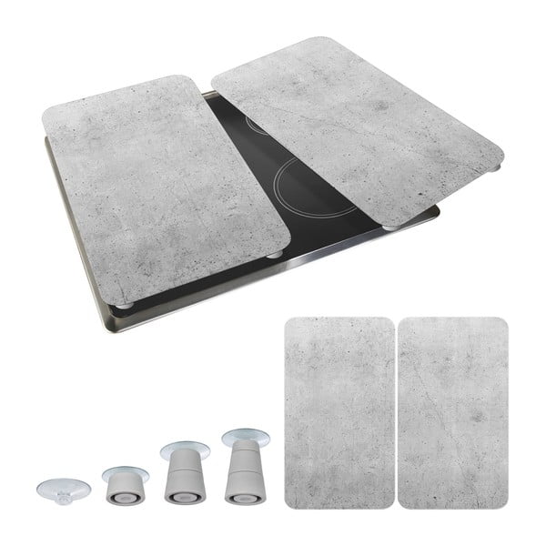 Pelēkas stikla aizsargplāksnes plītij (2 gab.) Wenko Universal-image-2