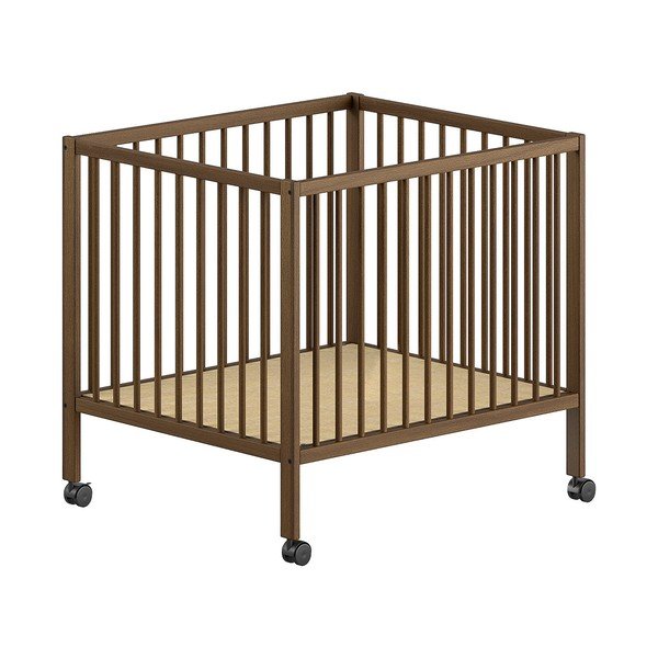 Brūna dižskābarža masīvkoka bērnu sētiņa 95x75 cm Dino – Vipack