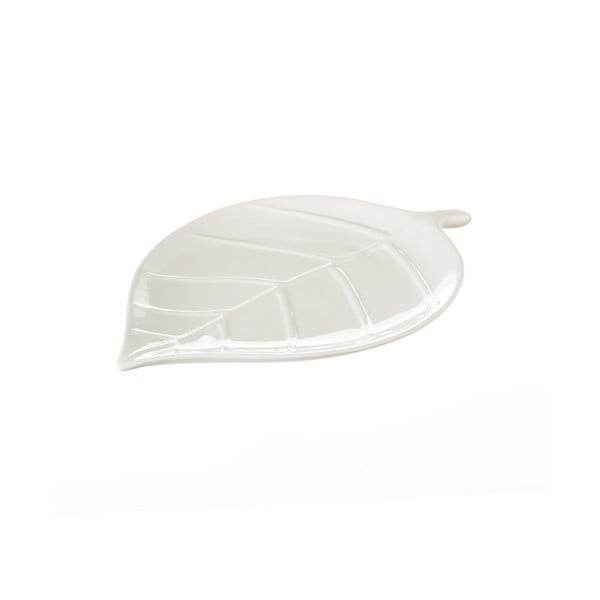 Balta keramikas paplāte Unimasa Leaf, garums 25 cm