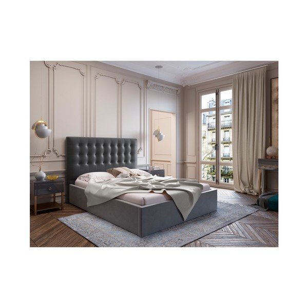 Tumši pelēks samta gultas galvgalis Windsor & Co Sofas Athena, 180 x 120 cm-image-3