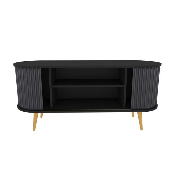 Melns/antracīta pelēks TV galdiņš 140x64 cm Stor – Kalune Design-image-3