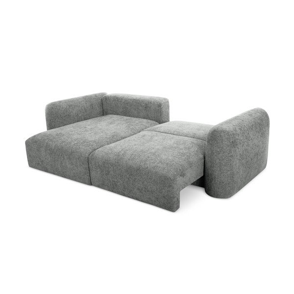 Pelēks salokāms stūra dīvāns no šenila auduma ar uzglabāšanas vietu (ar kreiso stūri/ar zvilni) Mele – Makamii-image-2