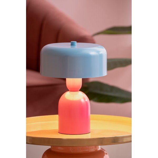 Zila/rozā metāla galda lampa (augstums 24 cm) Double Funky – Leitmotiv-image-1