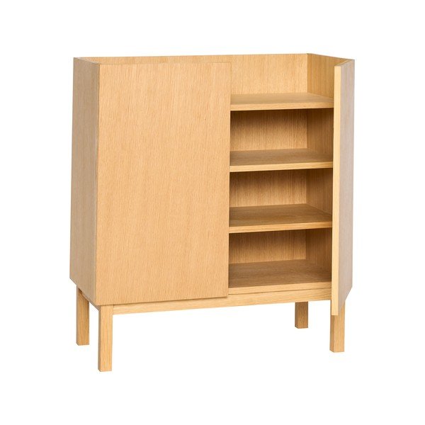 Dabīga toņa skapītis ar ozolkoka imitāciju 80x90x40 cm Ark – Hübsch-image-4