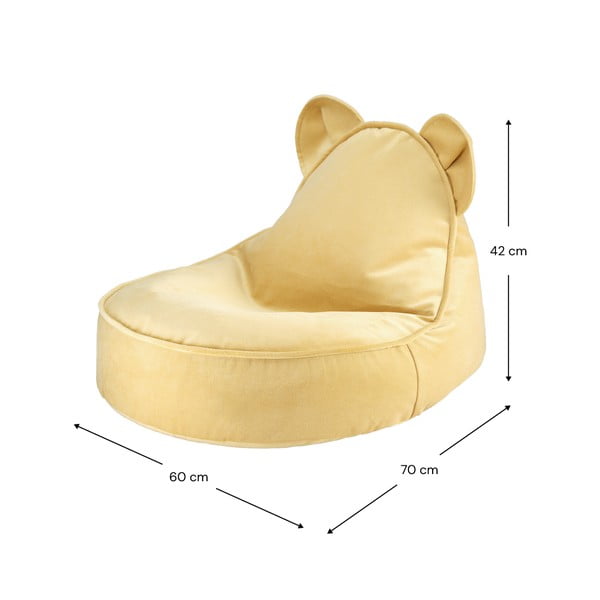 Dzeltens samta bērnu sēžammaiss Bear – Wigiwama-image-3