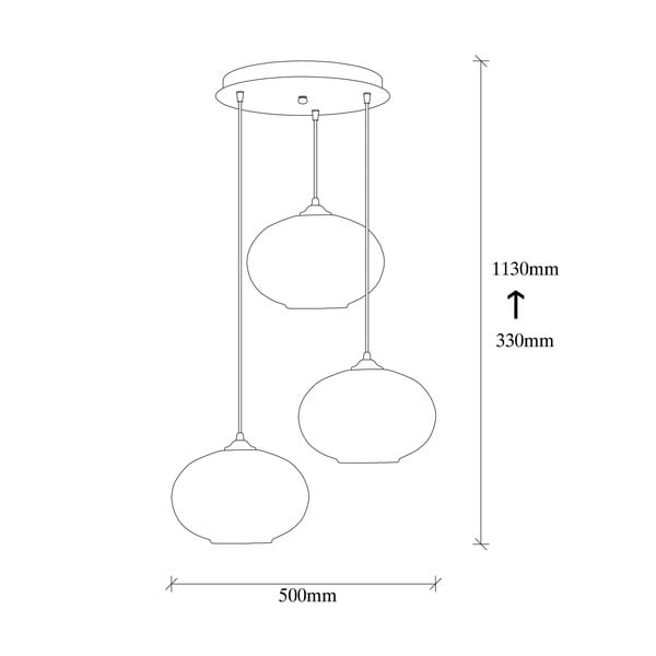 Okera dzeltena/melna piekaramā lampa ar stikla abažūru ø 50 cm Camini – Opviq lights-image-4