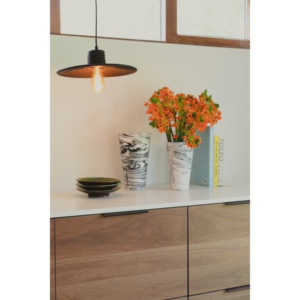 Melna piekaramā lampa ar regulējamu spilgtumu un rotangpalmas abažūru ø 35 cm Balance – Zuiver-image-2