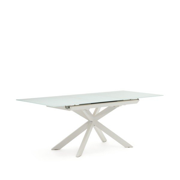 Izvelkams ēdamgalds ar papildu galda virsmu ar stikla galda virsmu 90x160 cm Atminda – Kave Home-image-2