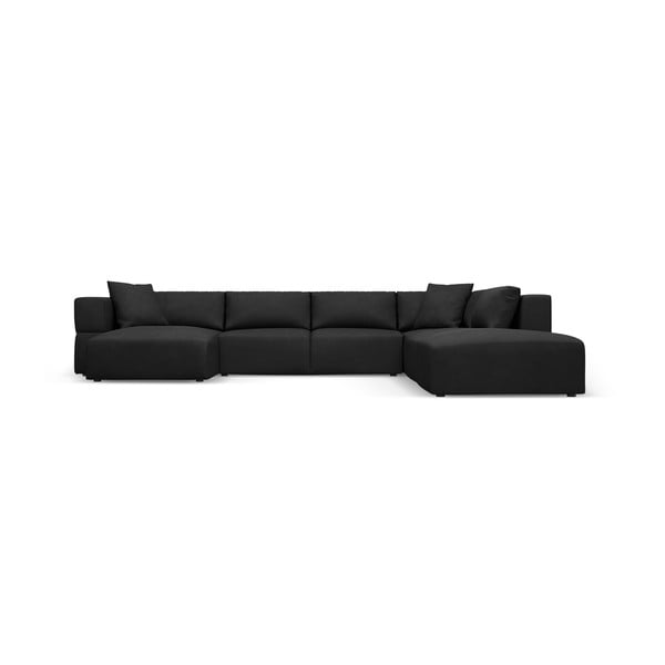 Melns stūra dīvāns (ar labo stūri/U veida) Esther – Milo Casa