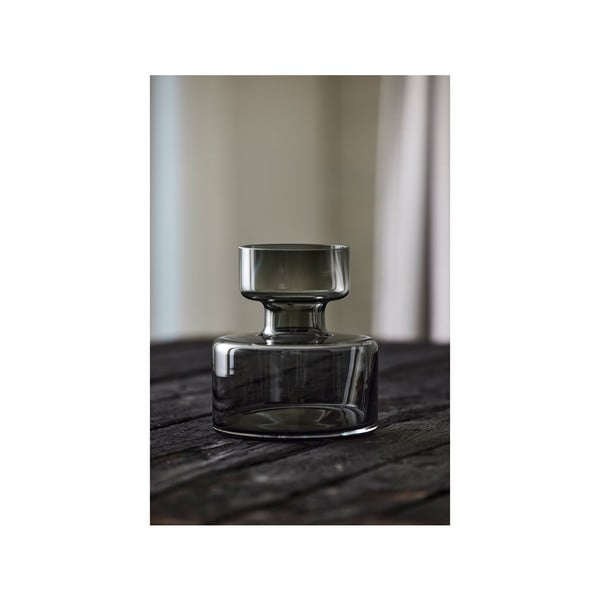 Pelēka stikla vāze Lyngby Glas Tubular, augstums 20 cm-image-1