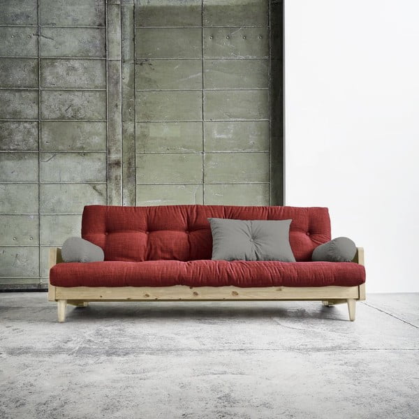 Dīvāns gulta Karup India Natural/Passion Red/Granite Grey-image-1