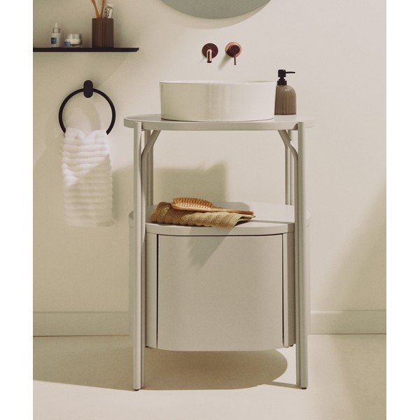 Balta keramikas apaļa izlietne ø 36 cm Ovara – Kave Home-image-1
