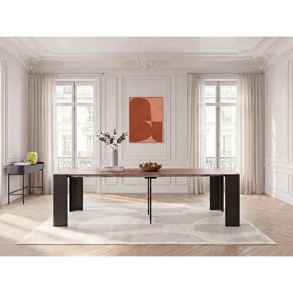 Melns/dabīga toņa konsoles galds 50x110 cm Albane – Bobochic Paris-image-1