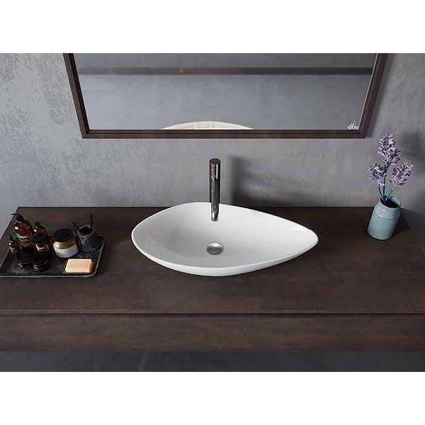 Balta keramikas izlietne 74x38,5 cm Ovali – Sapho-image-3