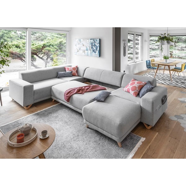 Gaiši pelēks salokāms/ar uzglabāšanas vietu stūra dīvāns (ar kreiso stūri/U veida) Classy Sophie – Miuform-image-4