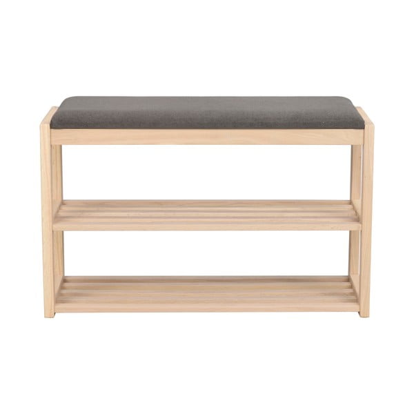 Dabīga toņa ozola masīvkoka apavu plaukts ar soliņu Confetti – Rowico-image-2