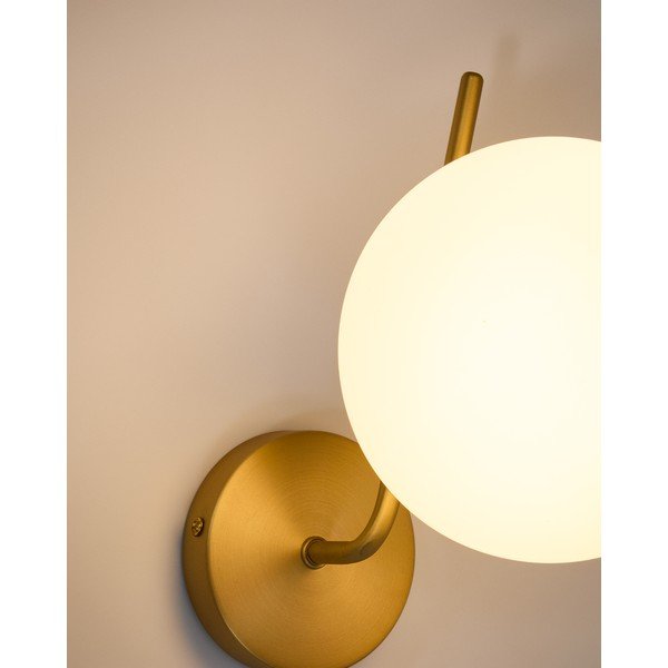 Balta/zelta krāsas metāla sienas lampa ø 15 cm Brisia – Kave Home-image-2