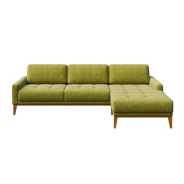 Zaļš stūra dīvāns MESONICA Musso Tufted, labais stūris